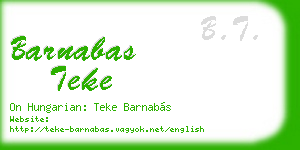 barnabas teke business card