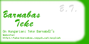 barnabas teke business card